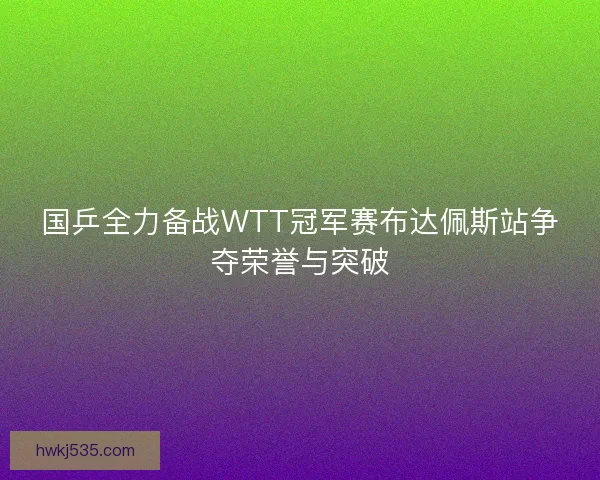 国乒全力备战WTT冠军赛布达佩斯站争夺荣誉与突破