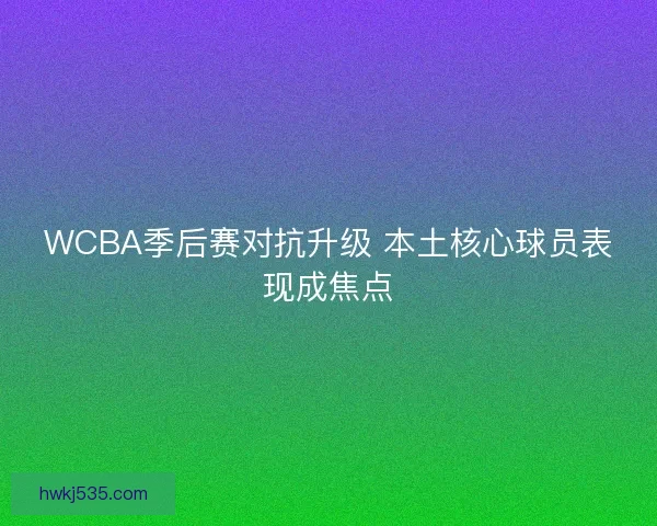 WCBA季后赛对抗升级 本土核心球员表现成焦点 WCBA季后赛对抗升级 本土核心球员表现成焦点